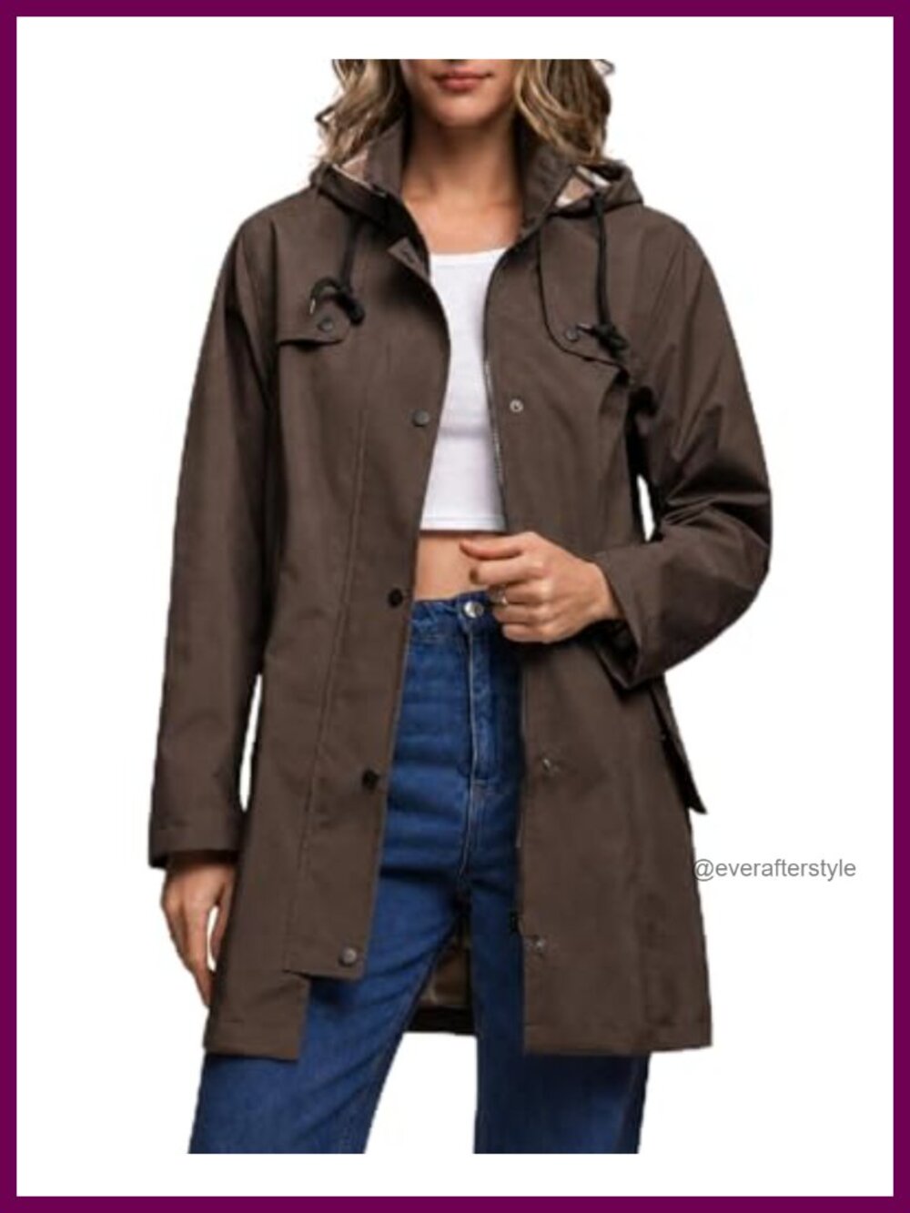 Waterproof Breathable Hooded Rain Jacket Lined Windbreaker Lightweight